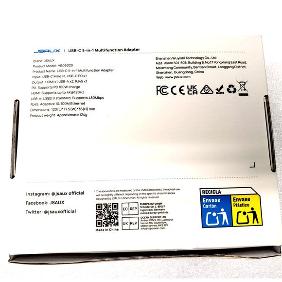 JSAUX Docking Station fits Steam Deck 5-in-1 Dock USBC HDMI Network Type C. - Picture 8 of 9